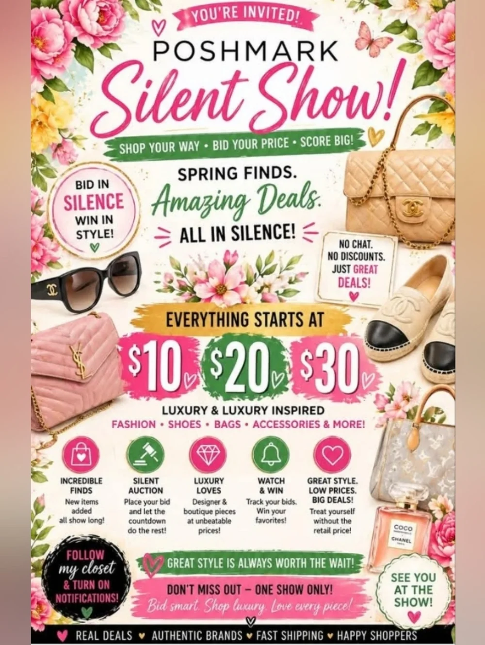 Multiples Pink Floral Silent Show Promotional Poster